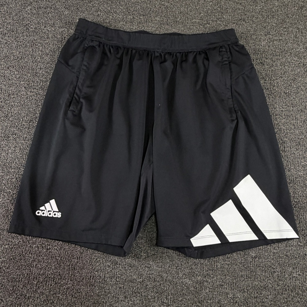 Adidas Shorts Mens XL Aeroready Primegreen Black GL8943 Graphic Athletic EUC